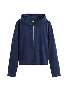 Lindex - Veluurist kapuutsiga pusa - 2150 BLUE | Stockmann