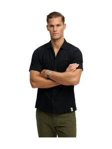 Superdry - Merchant Textured -kauluspaita - 02A BLACK | Stockmann