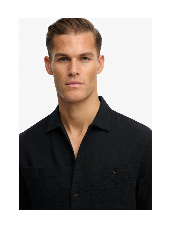 Superdry - Merchant Textured -kauluspaita - 02A BLACK | Stockmann - photo 3