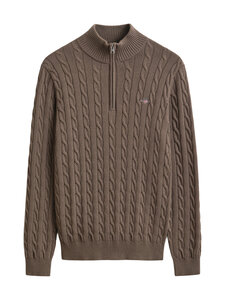 GANT - Cotton Half Zip -palmikkoneule - 260 FADED TAUPE | Stockmann