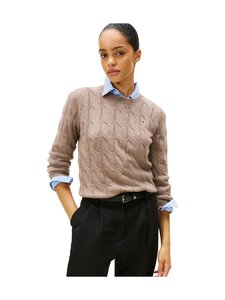 Tommy Hilfiger - Palmikkoes kudum Soft Wool - ADL HEATHERED TAUPE | Stockmann