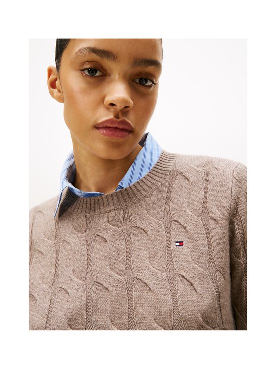 Tommy Hilfiger - Palmikkoes kudum Soft Wool - ADL HEATHERED TAUPE | Stockmann - photo 7