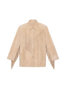 Stand Studio - Estee Fringe Jacket -mokkanahkatakki - 10500 SAND | Stockmann