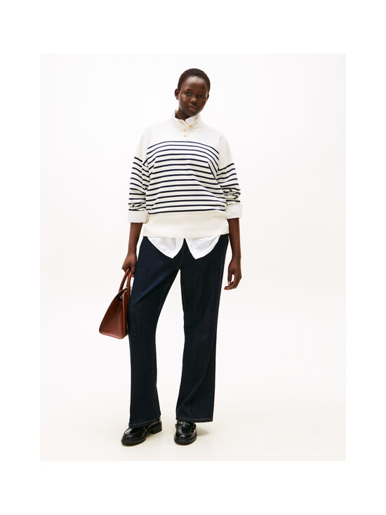 Tommy Hilfiger Curve - Jersey Button Mock Neck džemperis - 0X2 PLACED THIN NAVY STP SWEATERS | Stockmann - photo 2