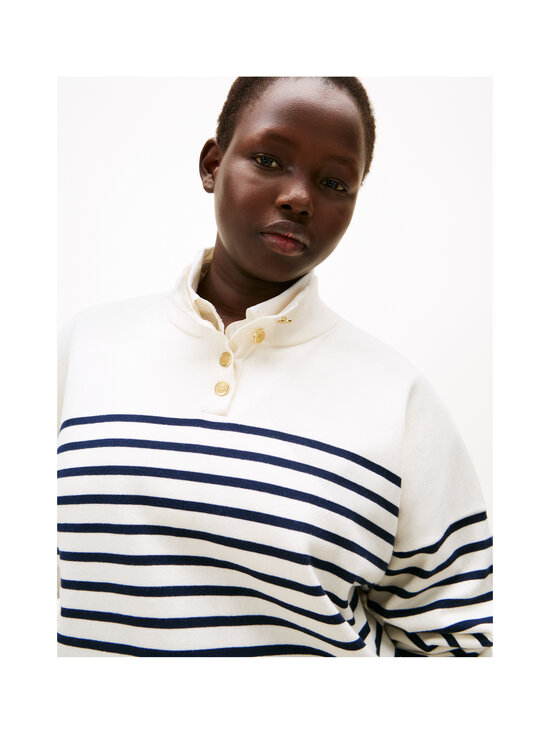 Tommy Hilfiger Curve - Jersey Button Mock Neck džemperis - 0X2 PLACED THIN NAVY STP SWEATERS | Stockmann - photo 4