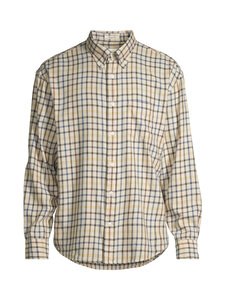 GANT - Triiksärk Relaxed Twill Check - 34 PUTTY | Stockmann