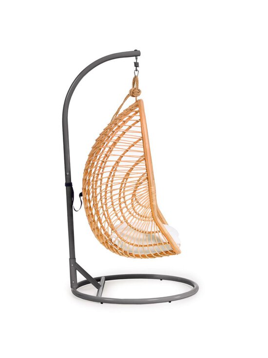 Kave Home - Ekaterina-riipputuoli telineellä tummanharmaa teline rottinki / valkoinen - BEIGE | Stockmann - photo 2