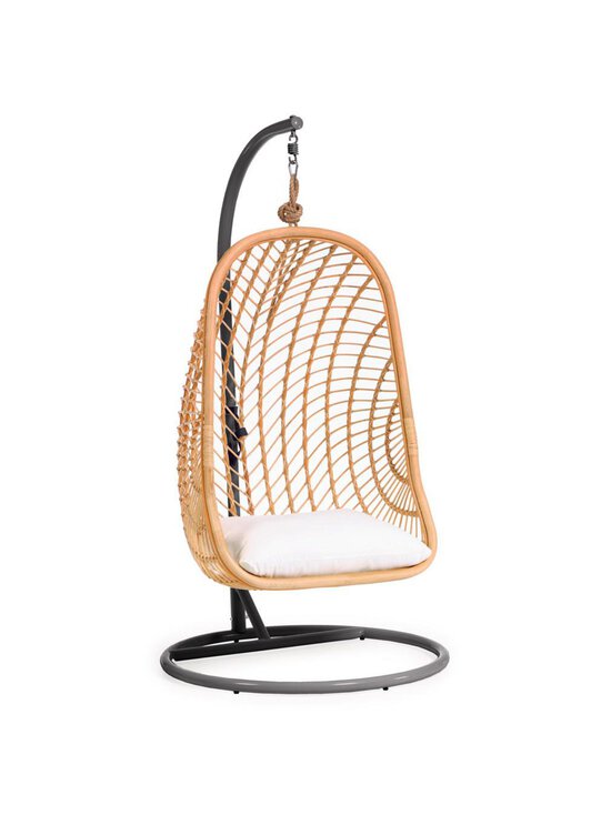 Kave Home - Ekaterina-riipputuoli telineellä tummanharmaa teline rottinki / valkoinen - BEIGE | Stockmann - photo 1