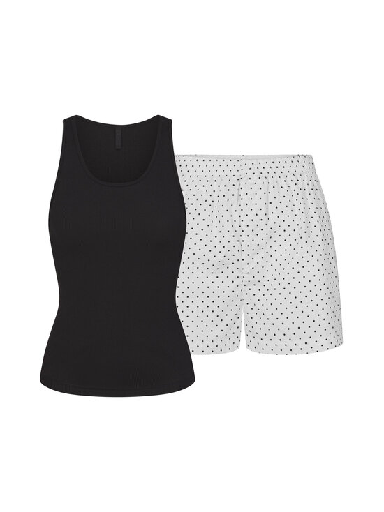 SKIMS - Cotton Poplin Sleep Tank And Boxer Set -toppi ja pyjamashortsit - ONYX DOT | Stockmann - photo 1