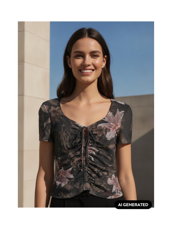Allsaints - Gabby Mesh -trikootoppi - CRYSTAL BLACK | Stockmann - photo 6