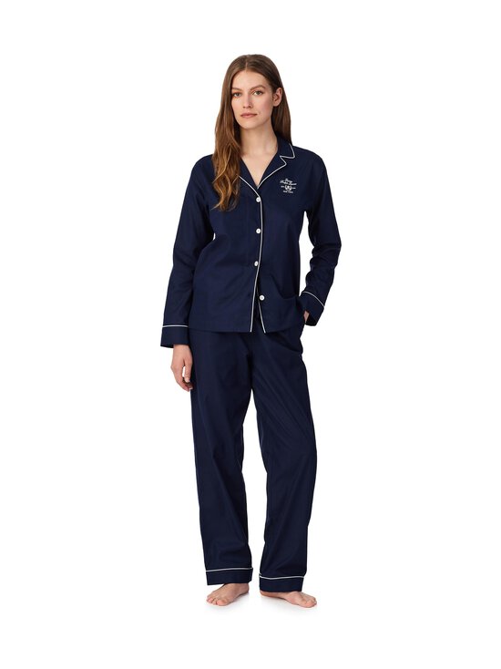 Lauren Ralph Lauren - Notch Collar Long -pyjama - 400 NAVY | Stockmann - photo 1