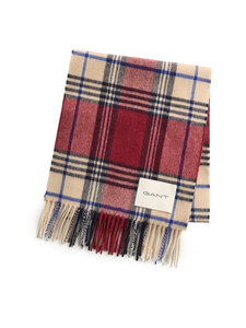GANT - Checked-merinovillahuivi - 604 PLUMPED RED | Stockmann