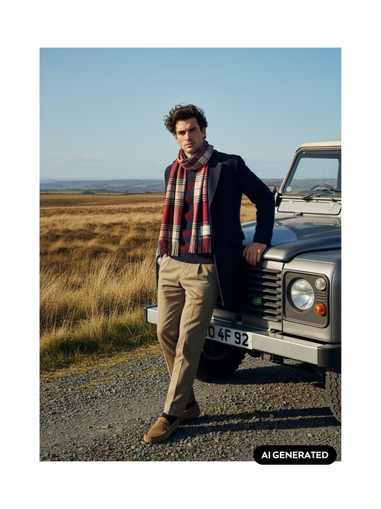 GANT - Checked-merinovillahuivi - 604 PLUMPED RED | Stockmann - photo 2
