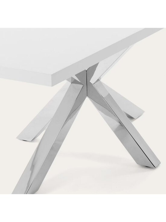 Kave Home - Argo-ruokapöytä valkoinen melamiini / kromi 200 x 100 cm - WHITE | Stockmann - photo 4