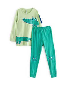 Lindex - Playfull 3D -pyjama 2-osainen - 7609 GREEN | Stockmann