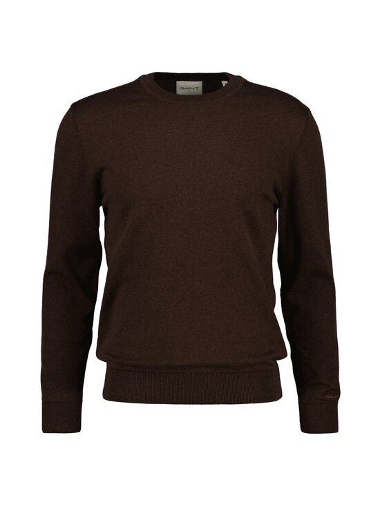 GANT - Puuvillane kudum Slim Fit Stretch Cotton C-Neck - 281 BROWN MELANGE | Stockmann - photo 1