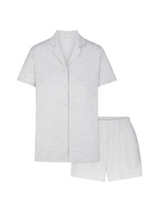 SKIMS - Pidžaama Short Sleeve Button Up - LIGHT HEATHER GREY | Stockmann