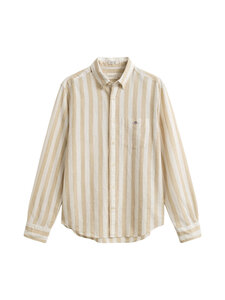 GANT - Regular Cotton Linen svītrains krekls - 200 OAT BEIGE | Stockmann