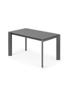 Kave Home - Axis- jatkettava ruokapöytä harmaa lasi/tummanharmaa 90 x 140/200 cm - GREY | Stockmann