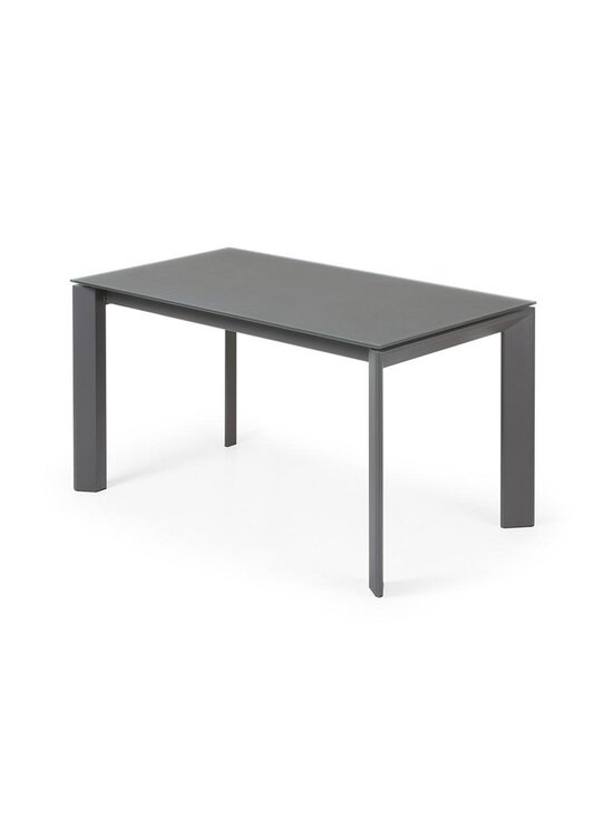 Kave Home - Axis- jatkettava ruokapöytä harmaa lasi/tummanharmaa 90 x 140/200 cm - GREY | Stockmann - photo 1