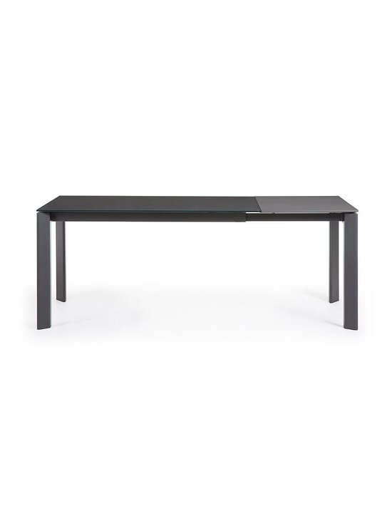 Kave Home - Axis- jatkettava ruokapöytä harmaa lasi/tummanharmaa 90 x 140/200 cm - GREY | Stockmann - photo 4