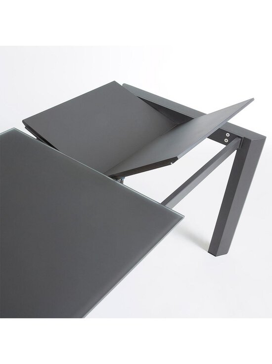 Kave Home - Axis- jatkettava ruokapöytä harmaa lasi/tummanharmaa 90 x 140/200 cm - GREY | Stockmann - photo 5