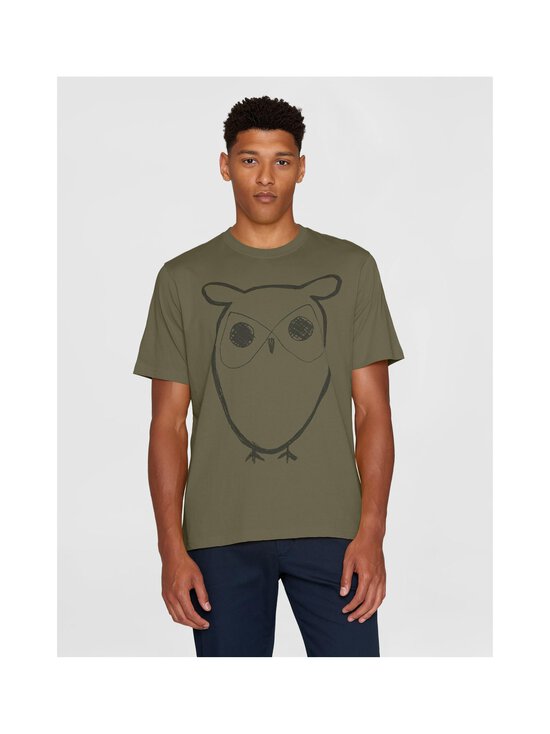 Knowledge Cotton Apparel - Big Owl t-paita - 1068 BURNED OLIVE | Stockmann - photo 2