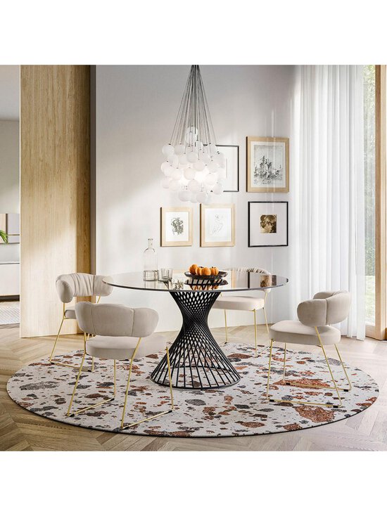 Calligaris - Vortex-ruokapöytä kirkas lasi/mattamusta ø 120 cm - BEIGE | Stockmann - photo 2