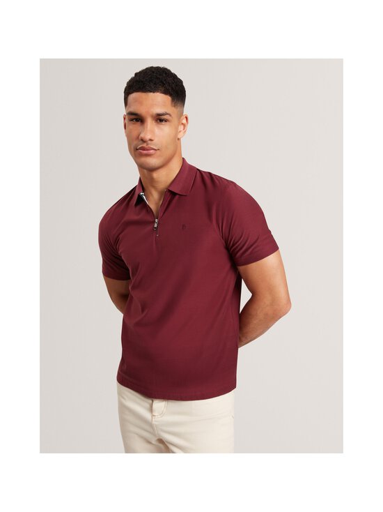 Ted Baker London - Zorin Herringbone Panel Zip polo krekls - MAROON | Stockmann - photo 2