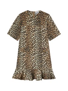 Ganni - Printed Stretch Cotton -minimekko - 943 LEOPARD | Stockmann