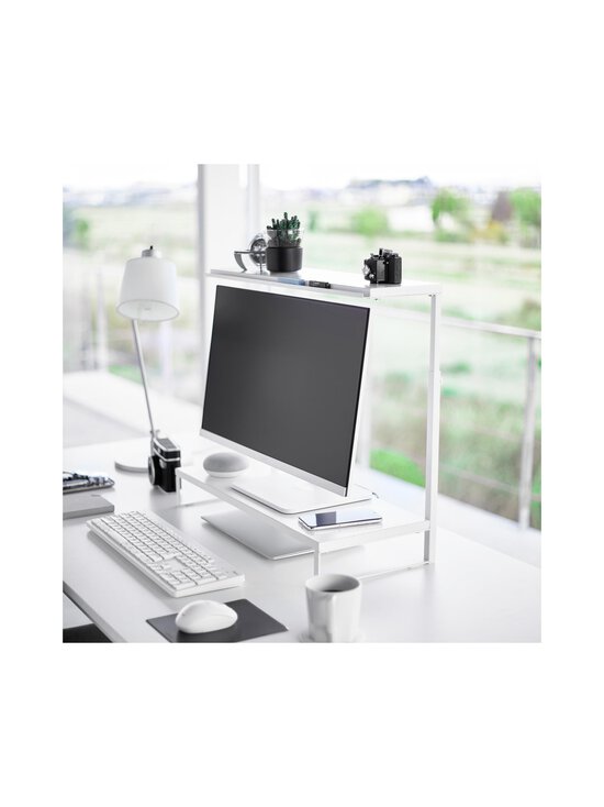 Yamazaki - Tower 2 Tiered Height Adjustable Monitor- säädettävä teline monitorille - WHITE | Stockmann - photo 1