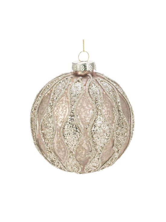 Bauble old rose -joulukoriste