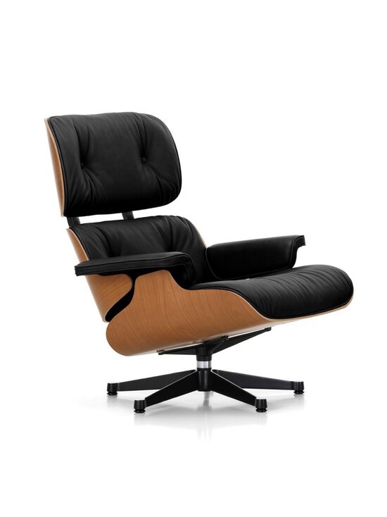 Vitra - Eames Lounge -nojatuoli Premium-nahka 66 nero / kirsikka - BLACK | Stockmann - photo 1