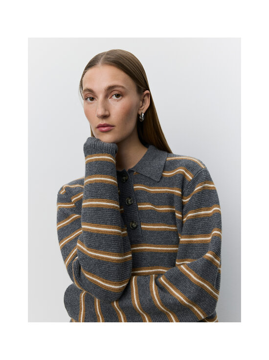 Sofie Schnoor - Stormasw-raidallinen neulepusero - 8011 DARK GREY MELANGE | Stockmann - photo 4