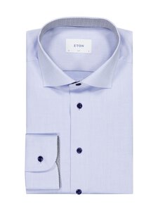 Eton - Slim Fit Geometric Effect Signature Twill -kauluspaita - 21 LIGHT BLUE | Stockmann