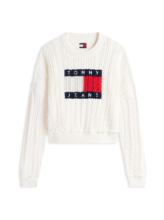 Tommy Jeans - Flag adīts džemperis - YBH ANCIENT WHITE | Stockmann - photo 1