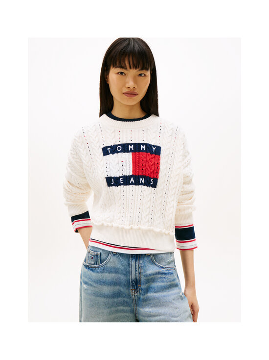 Tommy Jeans - Flag adīts džemperis - YBH ANCIENT WHITE | Stockmann - photo 4