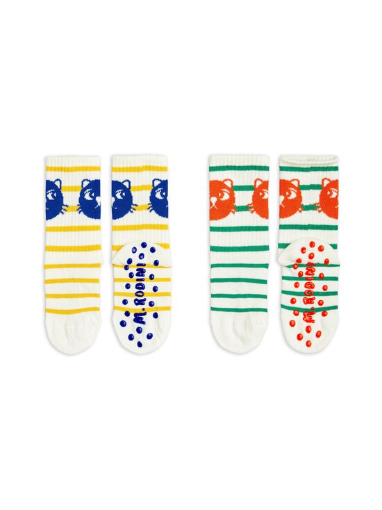 Mini Rodini - Libisemisvastased sokid Cats Stripe, 2 paari - 600 MULTI - photo 2 Mini Rodini - Libisemisvastased sokid Cats Stripe, 2 paari - 600 MULTI | Stockmann - photo 2