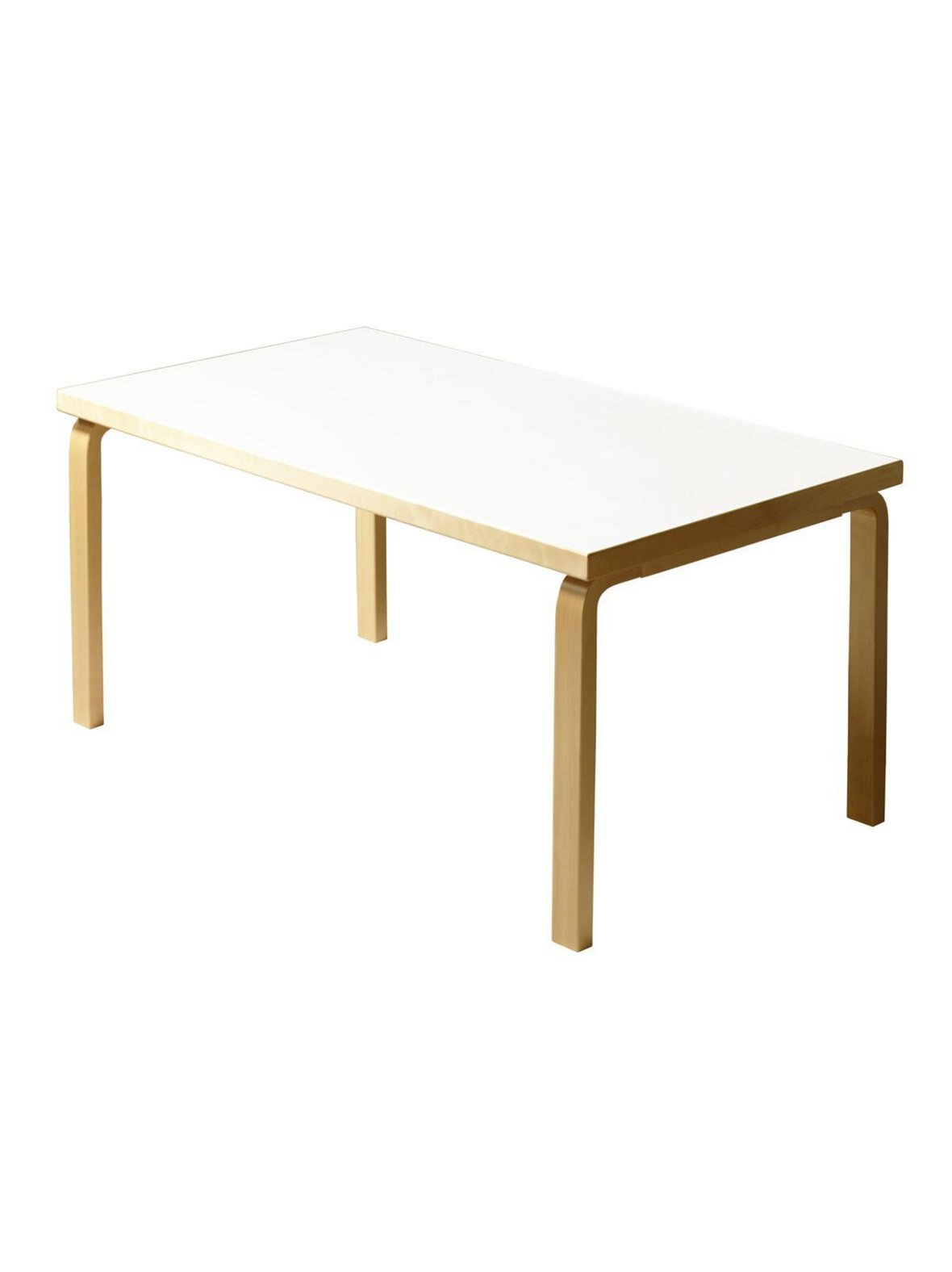 Pöytä 82b koivu/valkoinen laminaatti 85 x 135 cm