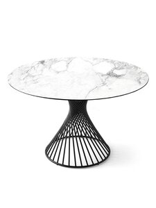 Calligaris - Vortex-ruokapöytä valkoinen marmori/mattamusta ø 120 cm - BEIGE | Stockmann