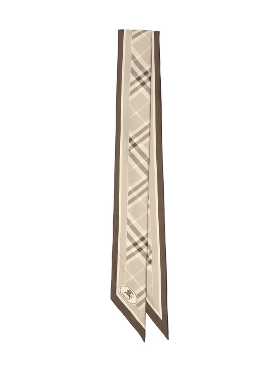 Burberry - Check Skinny Border -silkkikaulaliina - A3650 DOVE GREY | Stockmann - photo 1