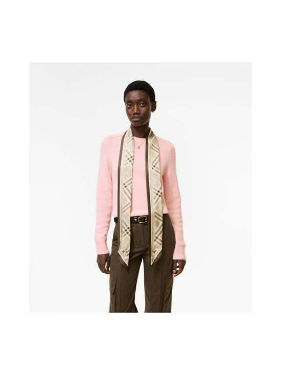 Burberry - Check Skinny Border -silkkikaulaliina - A3650 DOVE GREY | Stockmann - photo 3