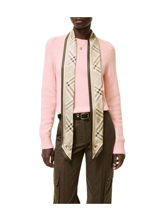 Burberry - Check Skinny Border -silkkikaulaliina - A3650 DOVE GREY | Stockmann - photo 5
