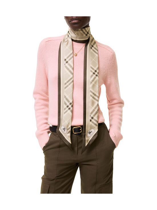 Burberry - Check Skinny Border -silkkikaulaliina - A3650 DOVE GREY | Stockmann - photo 6