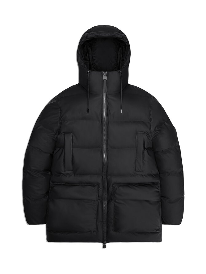 Black long puffer jacket