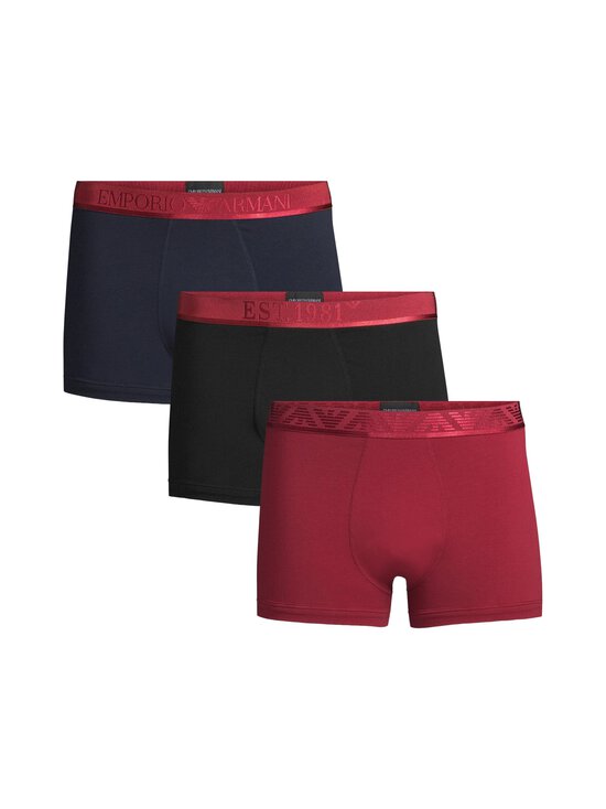 Emporio Armani - Trunk-alushousut 3-pack - M5058 RHUBARB/BLACK/AR.BLU - photo 1 Emporio Armani - Trunk-alushousut 3-pack - M5058 RHUBARB/BLACK/AR.BLU | Stockmann - photo 1
