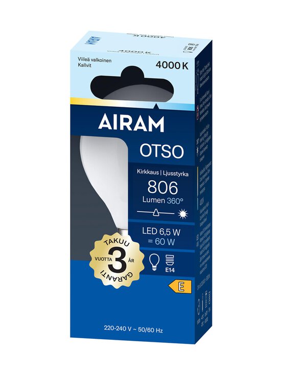 Airam - LED P45 840 806lm E14 360 Otso -opaalilamppu - TRANSPARENT | Stockmann - photo 2