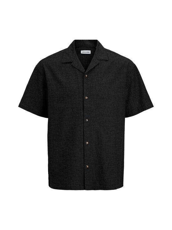 Jack & Jones - JjeSummer Linen Blend Resort -kauluspaita - BLACK | Stockmann - photo 1