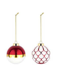 Alessi - Delight Christmas Set Of Two -joulukuusenkoriste 2 kpl - WHITE/RED/GOLD Alessi - Delight Christmas Set Of Two -joulukuusenkoriste 2 kpl - WHITE/RED/GOLD | Stockmann