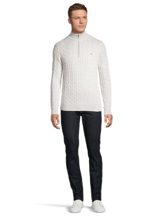 GANT - Palmikkoes kampsun Cotton Cable Half Zip - 87 CLOUD GREY MELANGE | Stockmann - photo 2